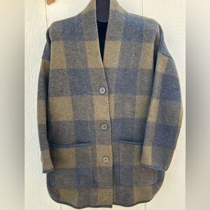 Madewell Women’s Sz Small Cardigan Shacket Blazer Jacket 100% Merino Wool